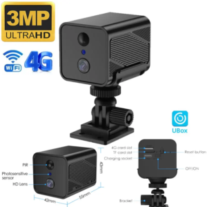 Mini caméra Ubox 3MP WiFi / 4G avec batterie 3000 mAh
